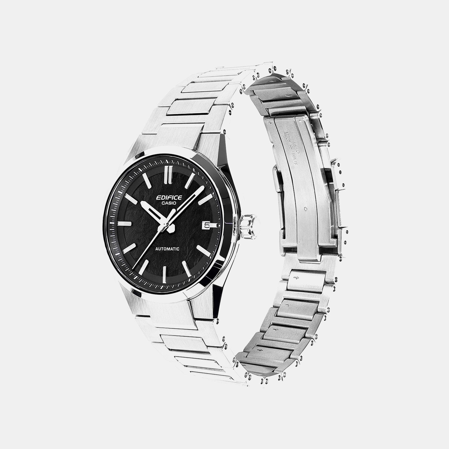 Edifice Men Quartz Black Dial Analog Stainless Steel Watch ED701