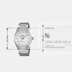 Edifice Men Quartz White Dial Analog Stainless Steel Watch ED703