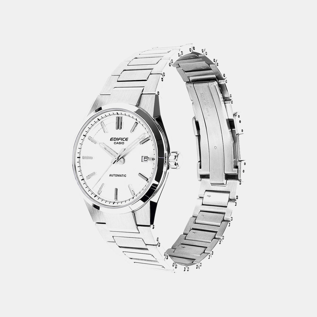 Edifice Men Quartz White Dial Analog Stainless Steel Watch ED703