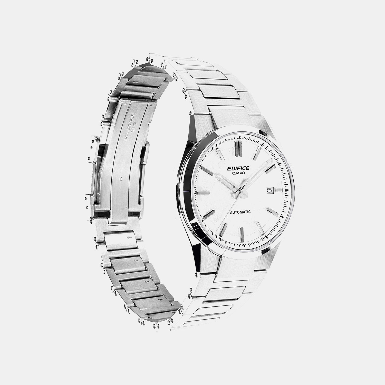 Edifice Men Quartz White Dial Analog Stainless Steel Watch ED703