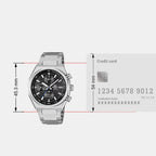Edifice Men Solar Black Dial Chronograph Stainless Steel Watch ED717