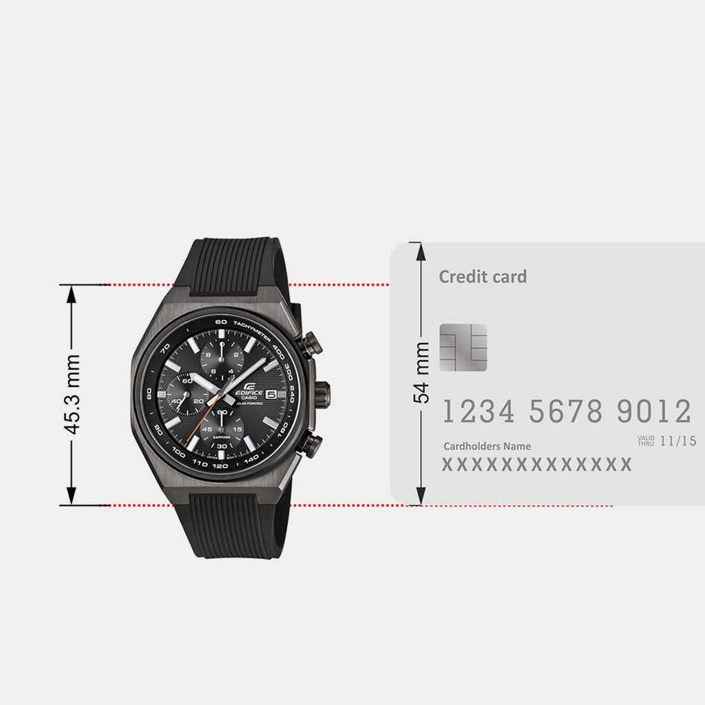 Edifice Men Solar Black Dial Chronograph Resin Watch ED718