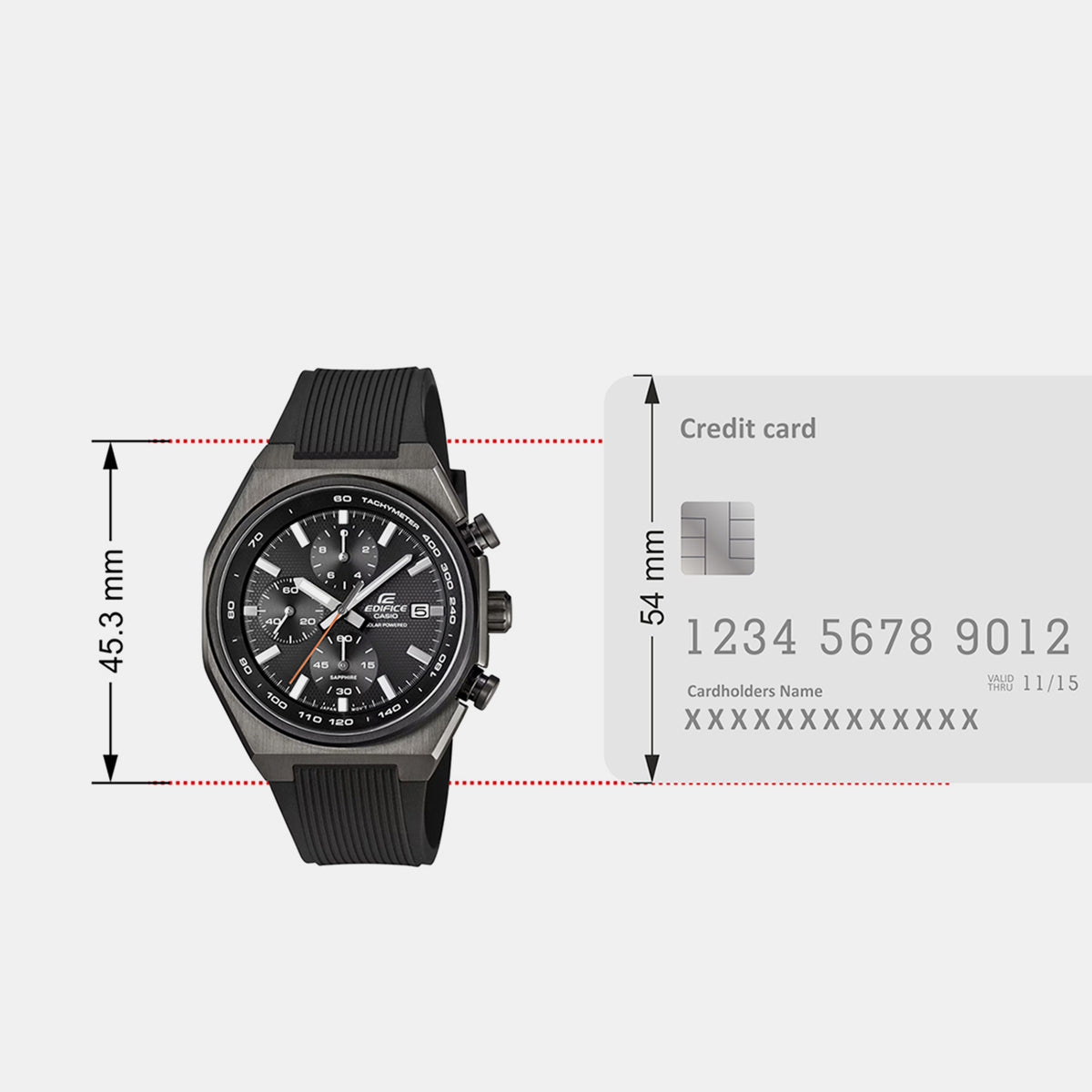Edifice Men Solar Black Dial Chronograph Resin Watch ED718