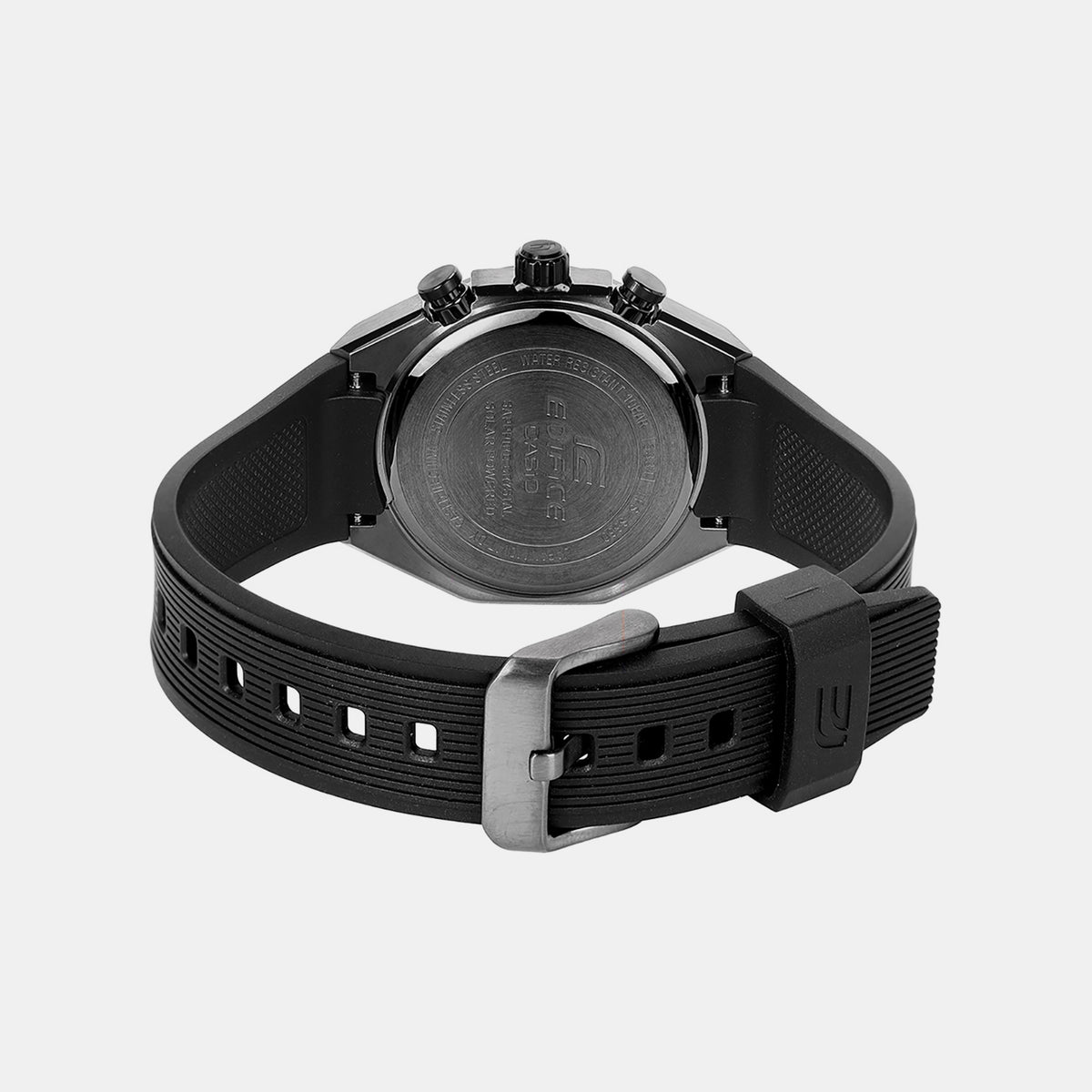 Edifice Men Solar Black Dial Chronograph Resin Watch ED718