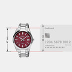 Edifice Men Quartz Red Dial Analog Stainless Steel Watch ED716