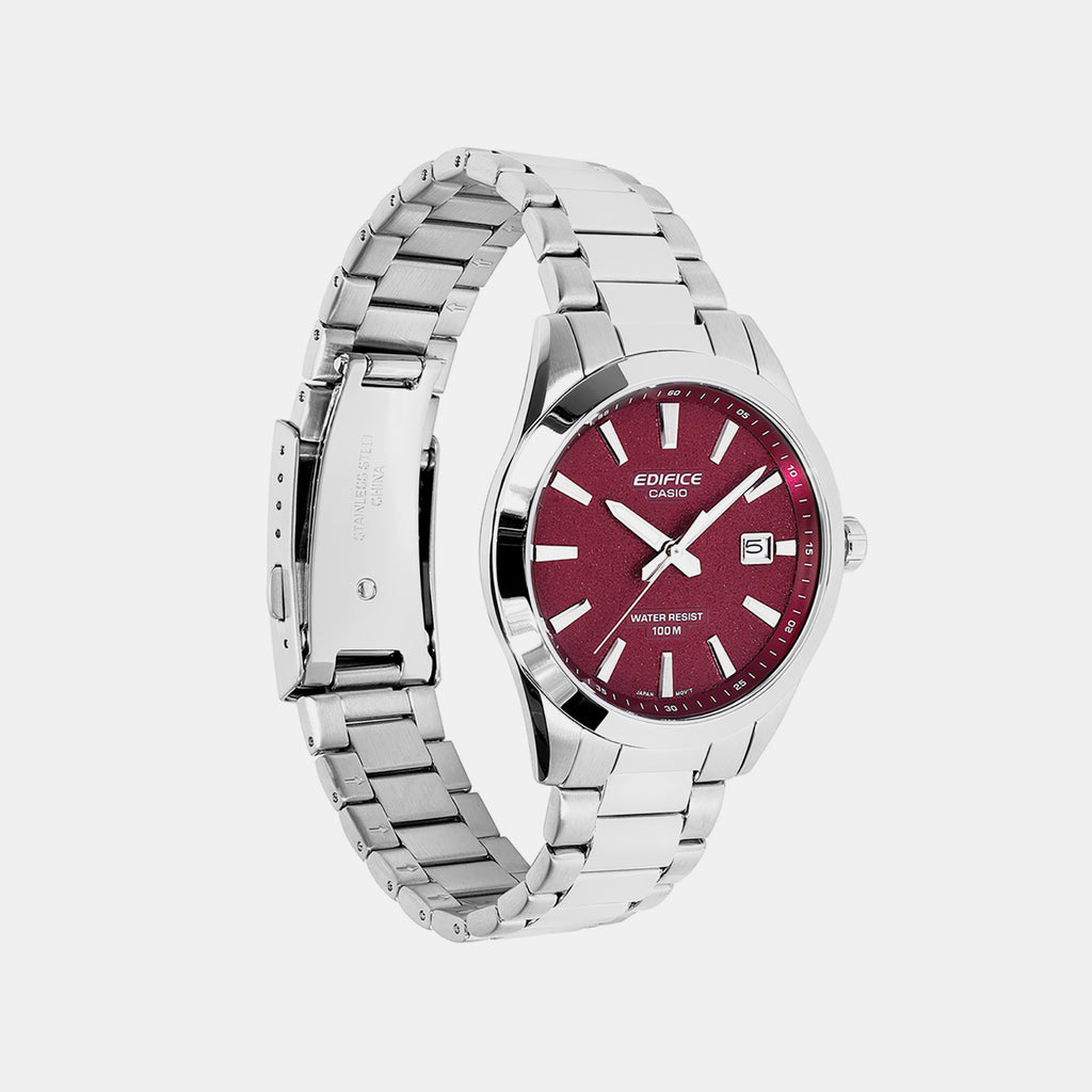 Edifice Men Quartz Red Dial Analog Stainless Steel Watch ED716