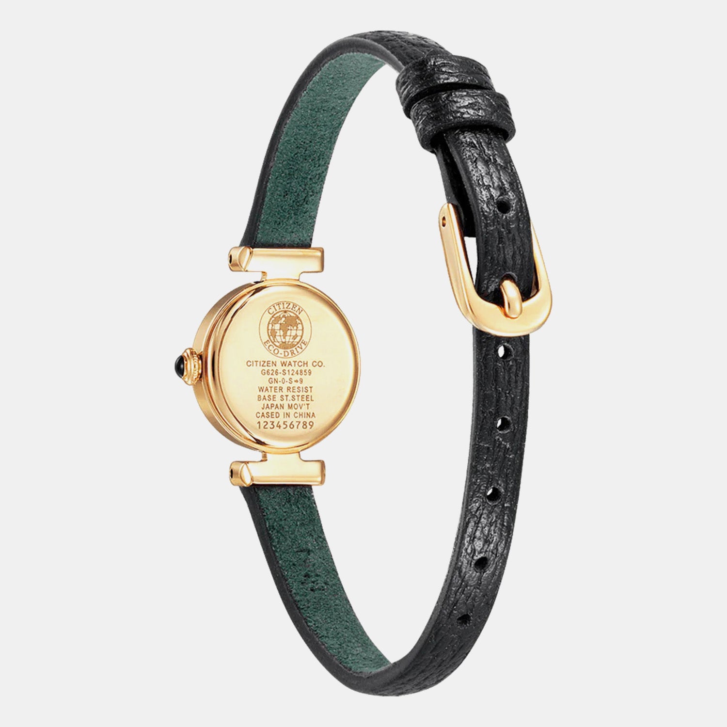 Eco-Drive Women Black Dial Analog Leather Watch EG7082-15E