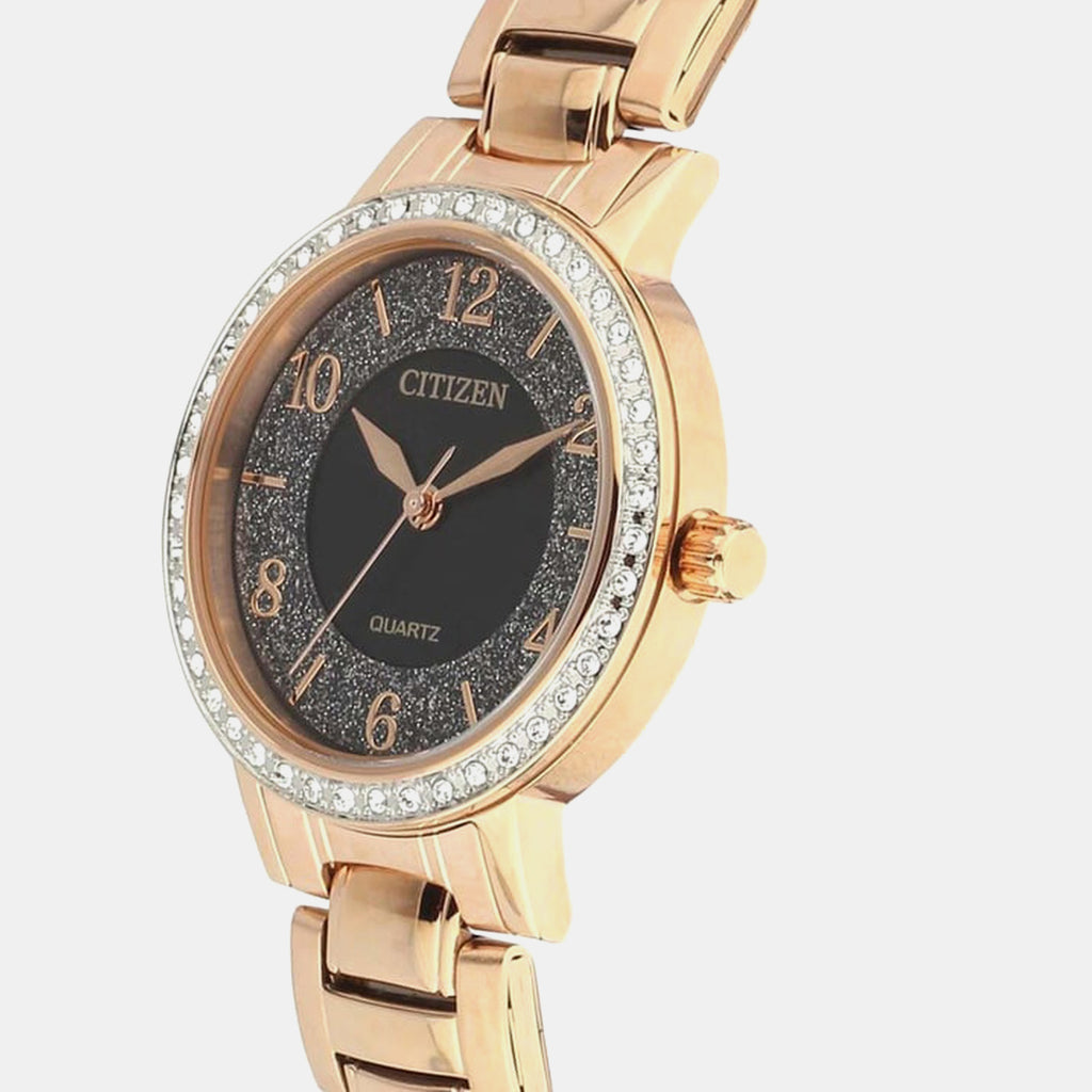 Women Quartz Black Dial Analog Stainless Steel EL3048-53E