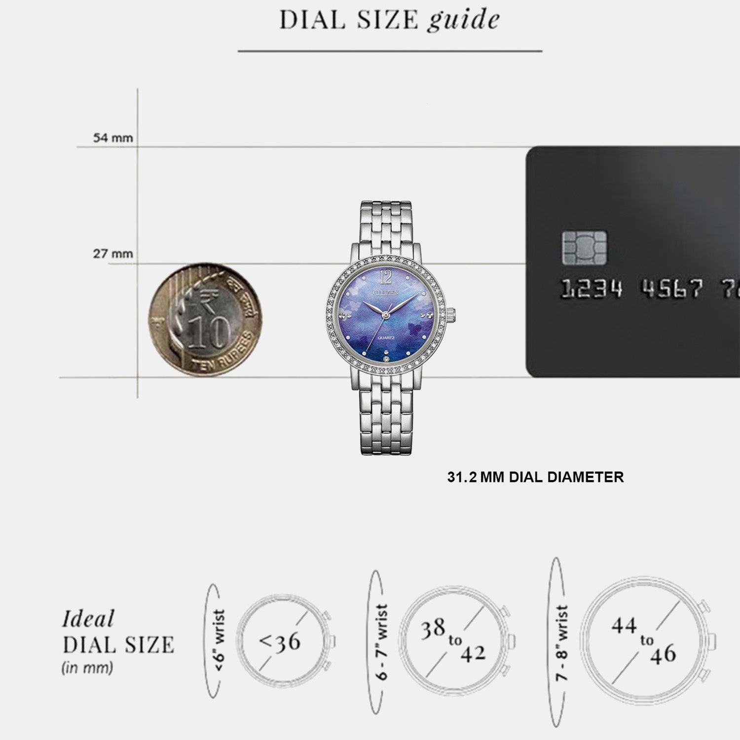 Women Quartz Mother Of Pearl Dial Analog Stainless Steel Watch EL3100-55N