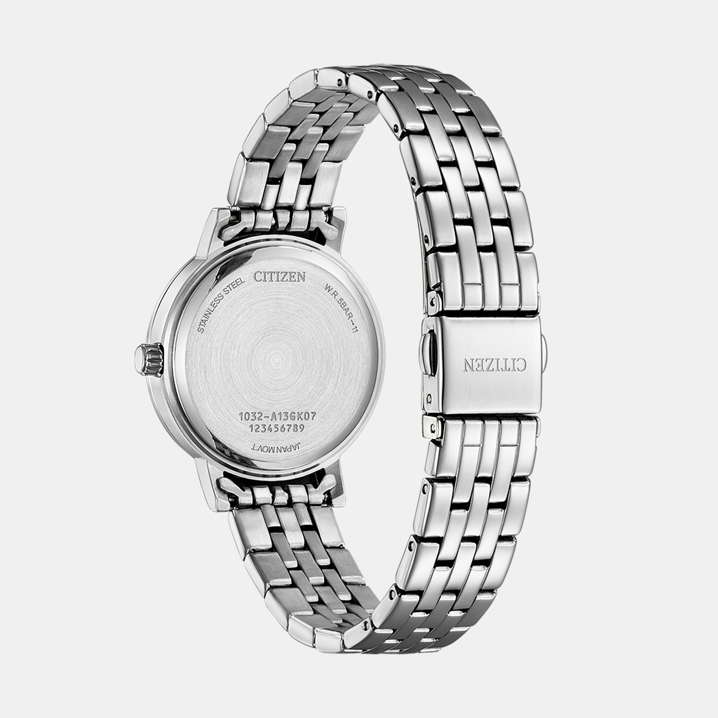 Women Analog Mother of Peral Dial Stainless Steel Watch EL3100-55N