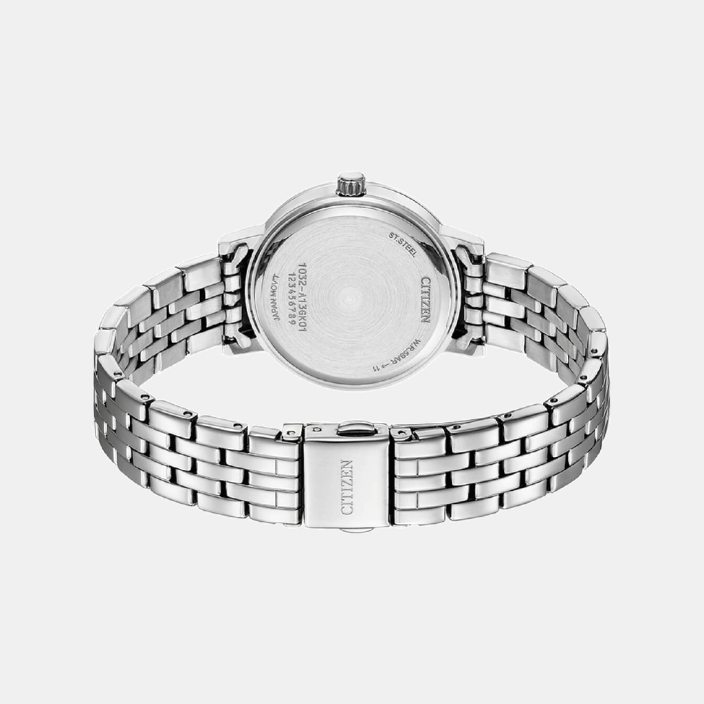 Women Quartz Peach Dial Analog Stainless Steel Watch EL3100-55W