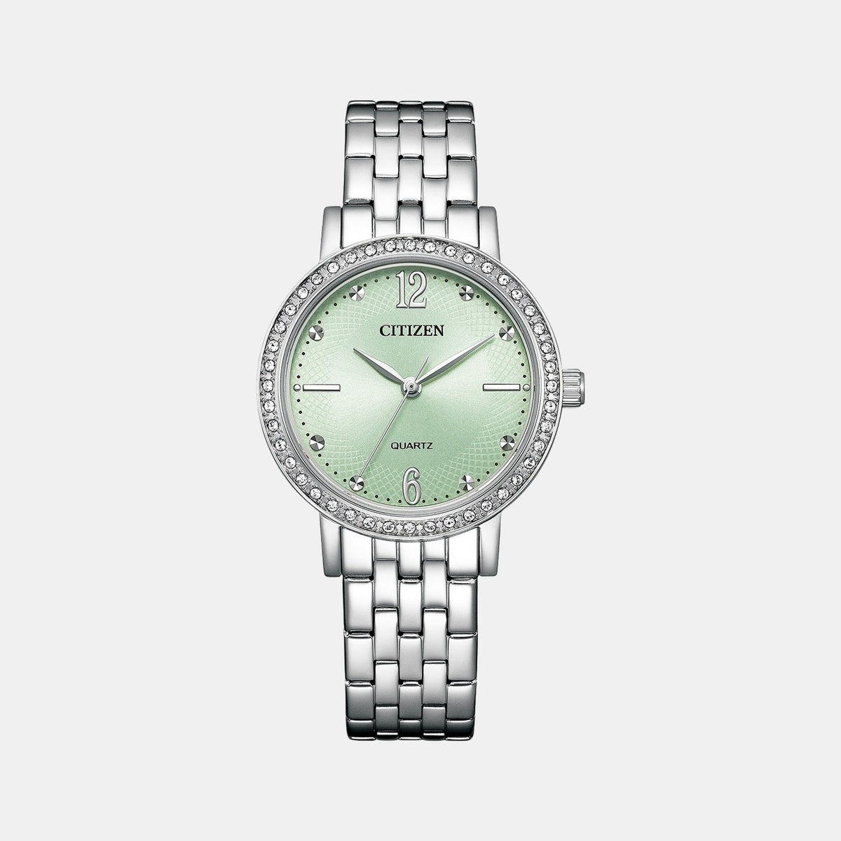 Women Quartz Green Dial Analog Stainless Steel Watch EL3100-55X