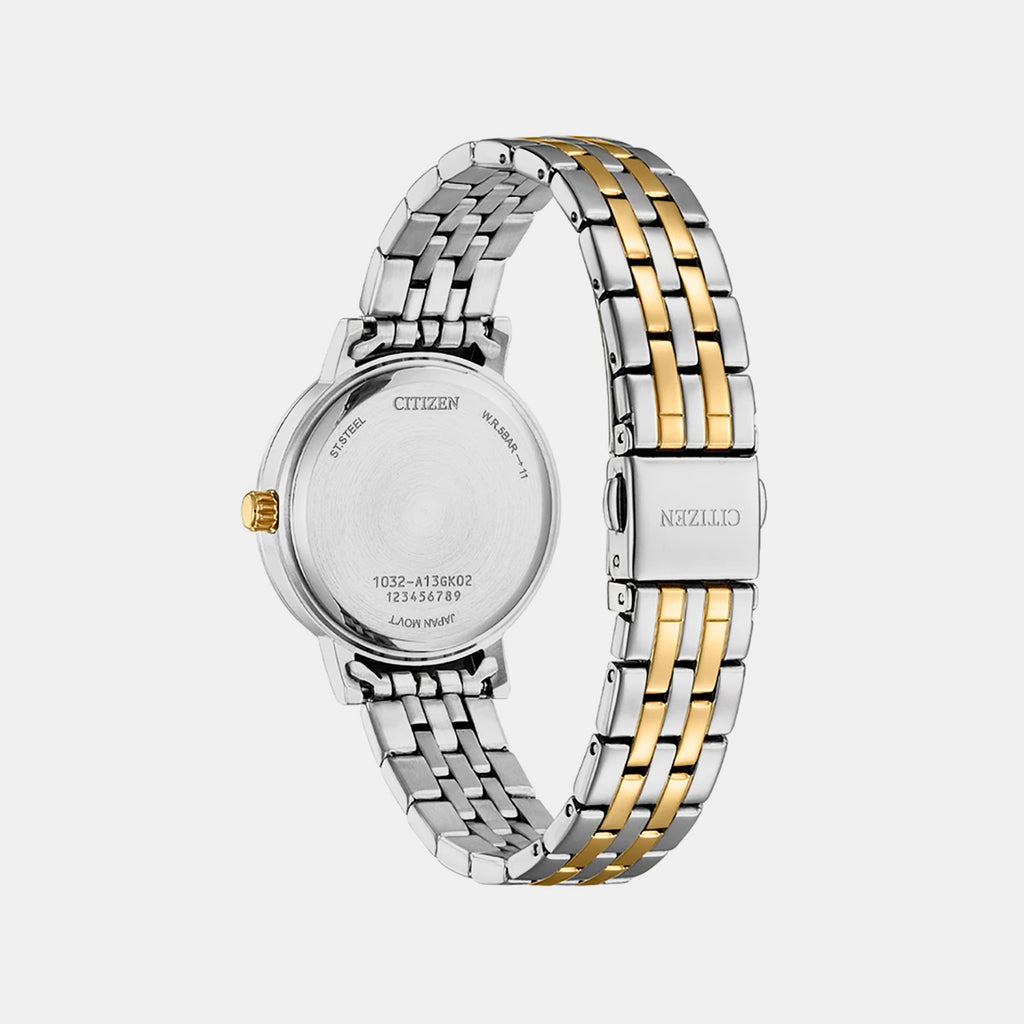 Classic Women Quartz Blue Dial Analog Stainless Steel Watch EL3106-59L