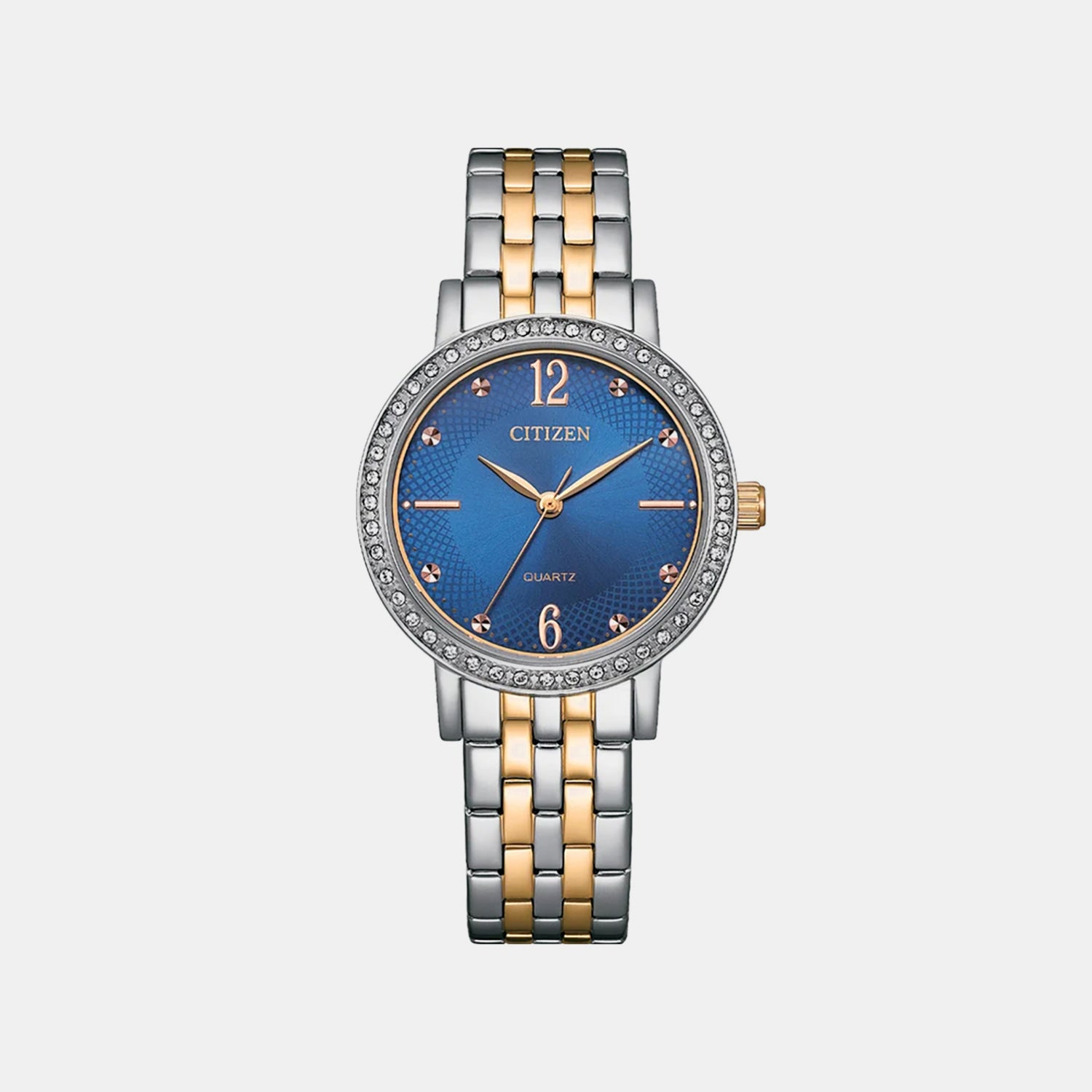 Classic Women Quartz Blue Dial Analog Stainless Steel Watch EL3106-59L