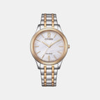 Eco-drive Women Quartz Silver Dial Analog Stainless Steel Watch EM0416-78A