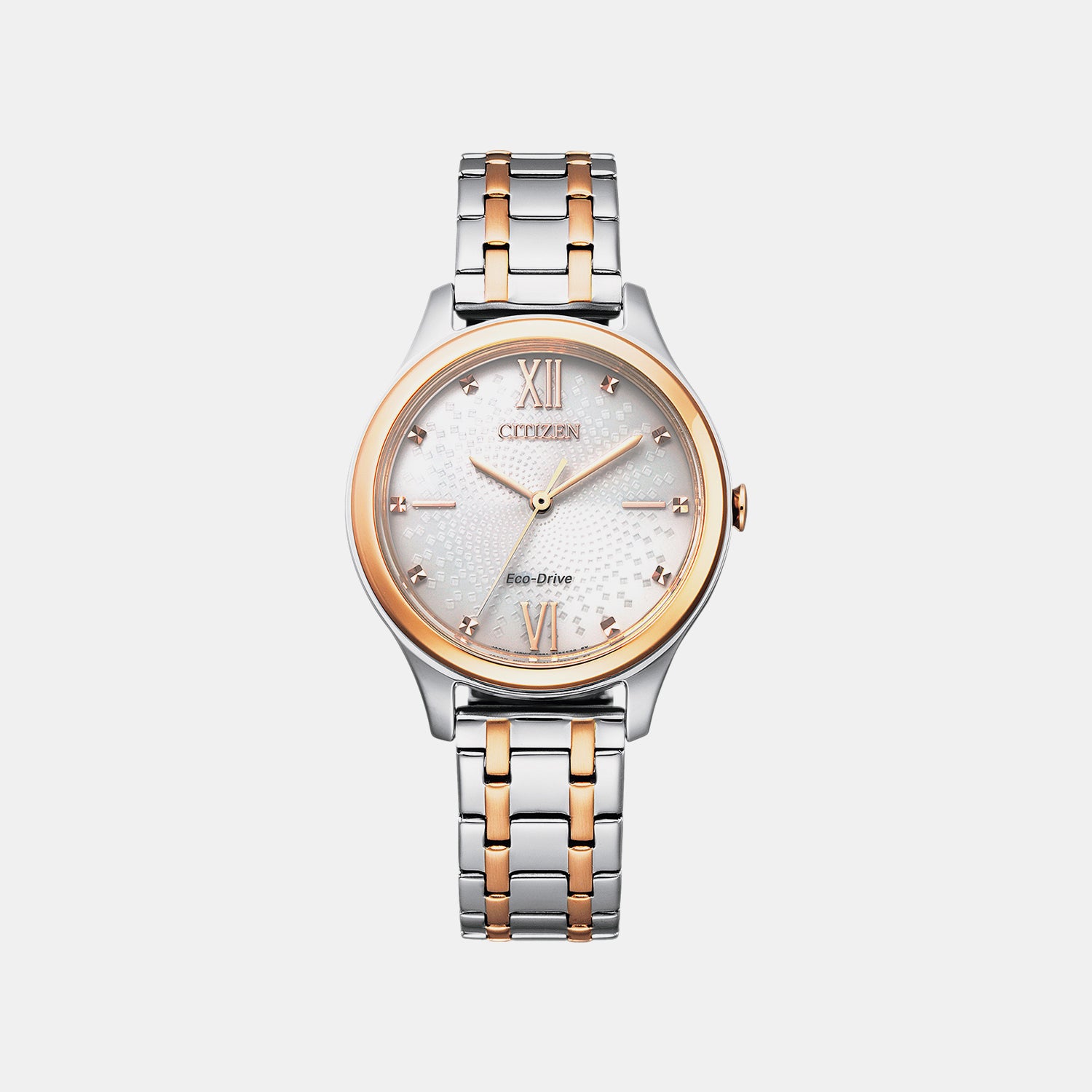 Women Quartz Ivory Dial Analog Stainless Steel Watch EM0506-77A