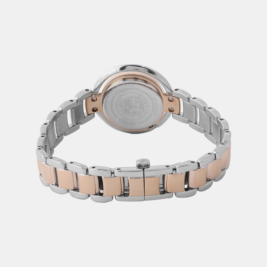 Eco-Drive Women Quartz Mother Of Pearl Dial Analog Stainless Steel EM0666-89D