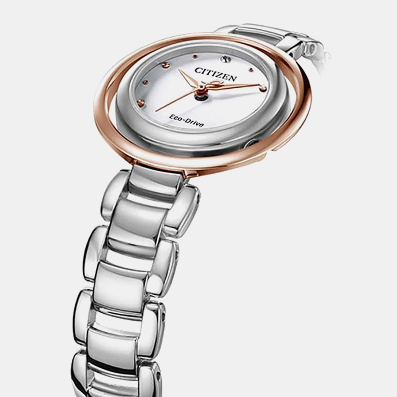 Eco-Drive Women Quartz White Dial Analog Stainless Steel EM0668-83A