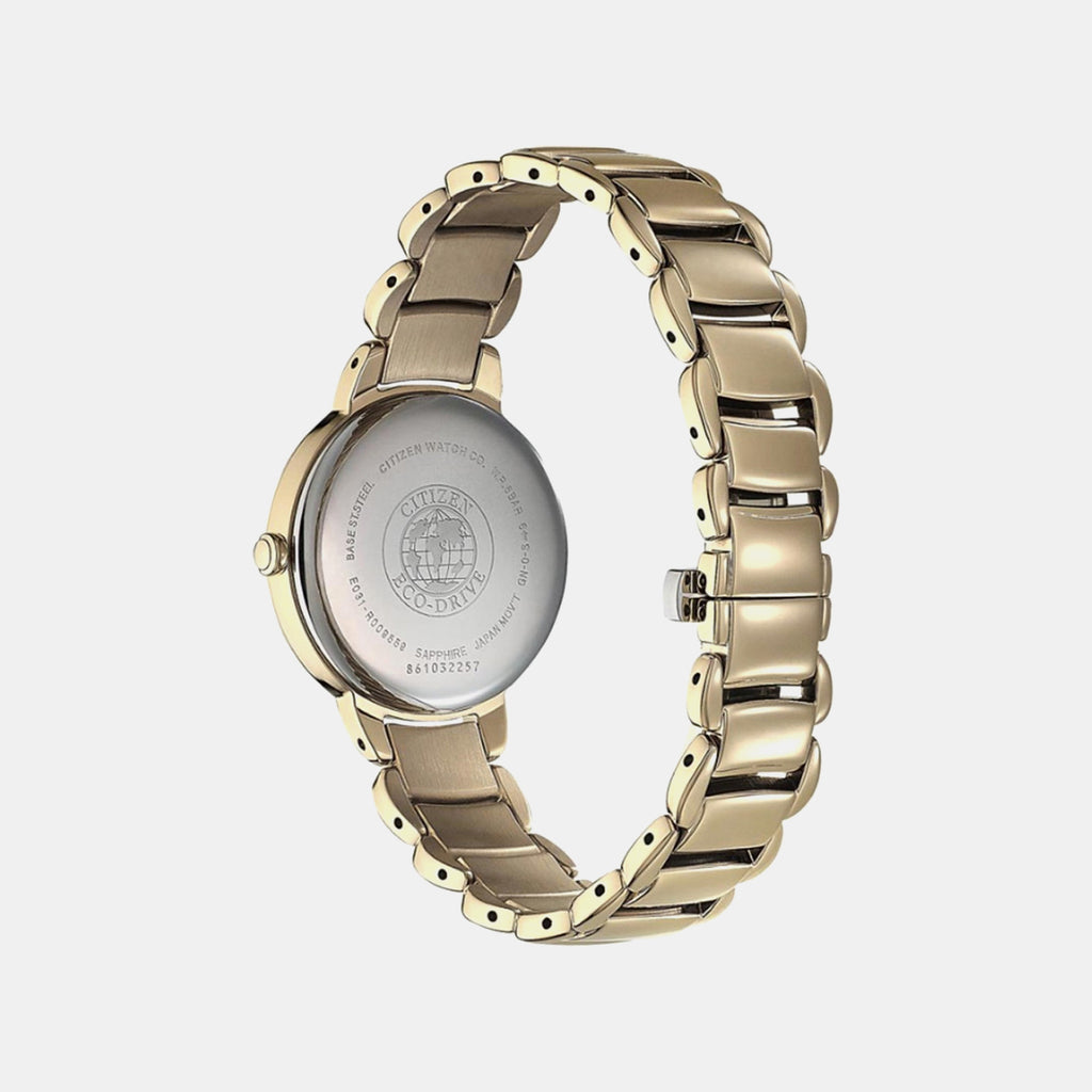 Eco-Drive Women Quartz Mother Of Pearl Dial Analog Stainless Steel EM0673-83D