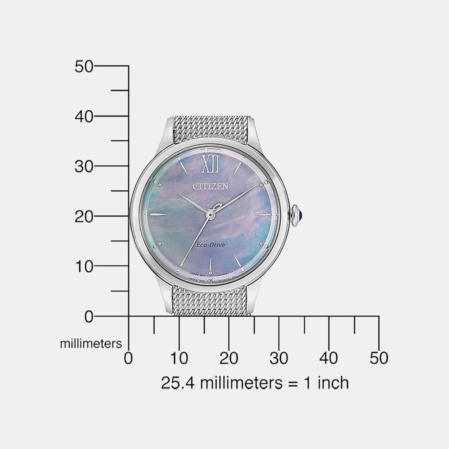 Eco-Drive Women Quartz Blue Dial Analog Stainless Steel EM0810-84N