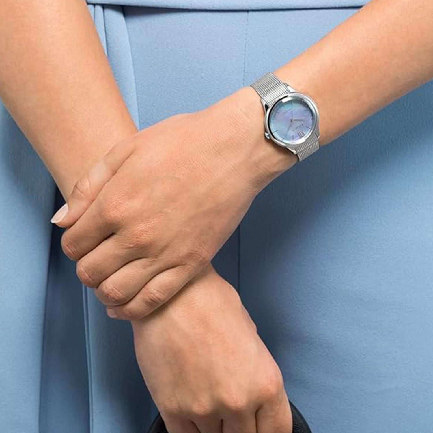 Eco-Drive Women Quartz Blue Dial Analog Stainless Steel EM0810-84N