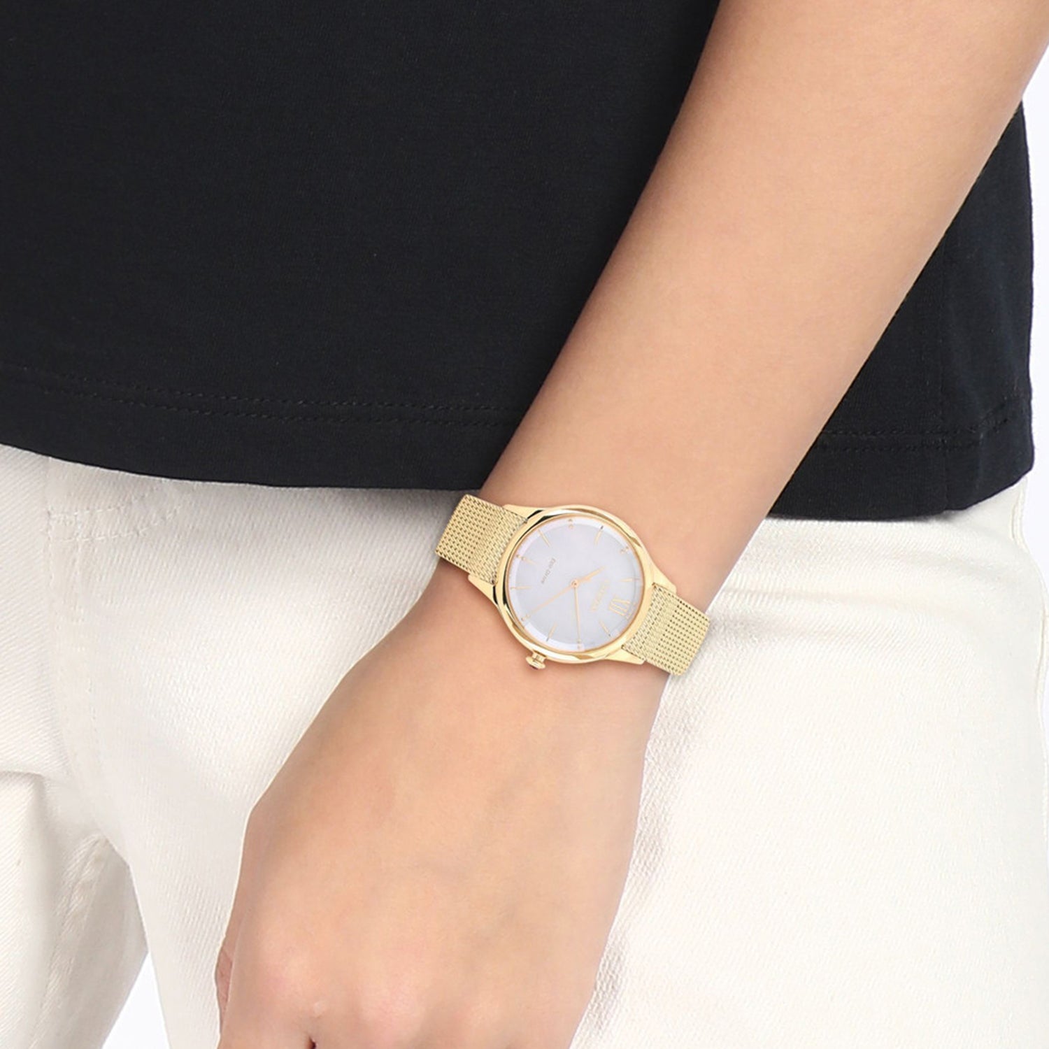 Citizen L Women Quartz White Dial Analog Mesh Watch EM0812-89D