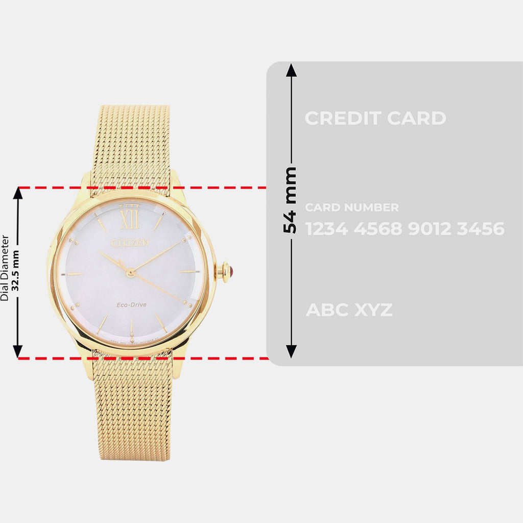 Citizen L Women Quartz White Dial Analog Mesh Watch EM0812-89D