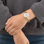 Women Quartz Eco-Drive Mother Of Pearl Dial Analog Stainless Steel Watch EM0893-87Y