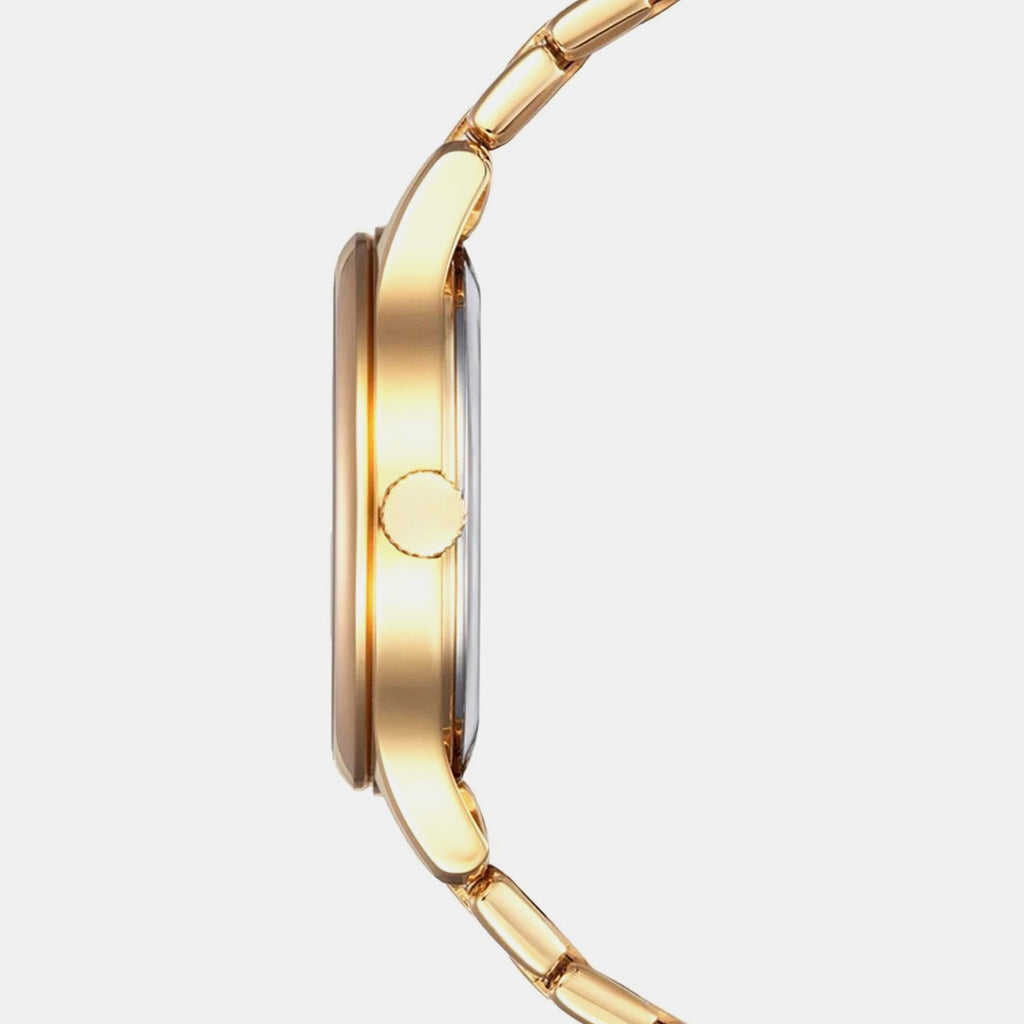 Women Quartz Eco-Drive Mother Of Pearl Dial Analog Stainless Steel Watch EM0893-87Y