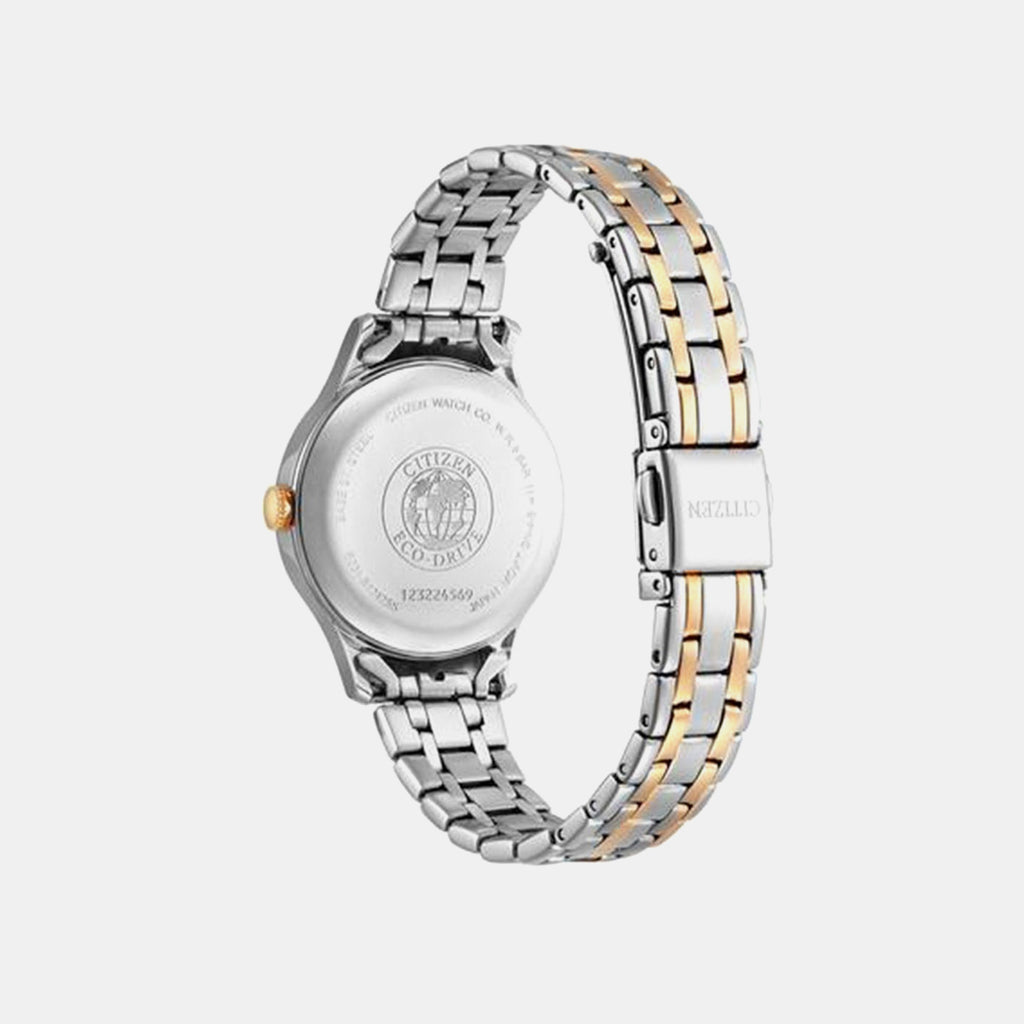 Women Quartz Eco-Drive Multicolour Dial Analog Stainless Steel Watch EM0896-89Y