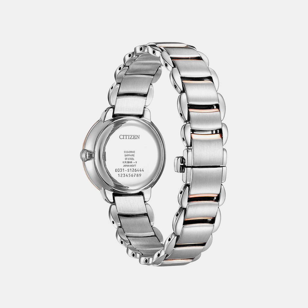 Eco-Drive Women Quartz Pink Dial Analog Stainless Steel EM0924-85Y