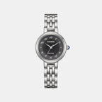 Citizen L Women Quartz Eco-Drive Black Dial Analog Stainless Steel Watch EM0990-81E