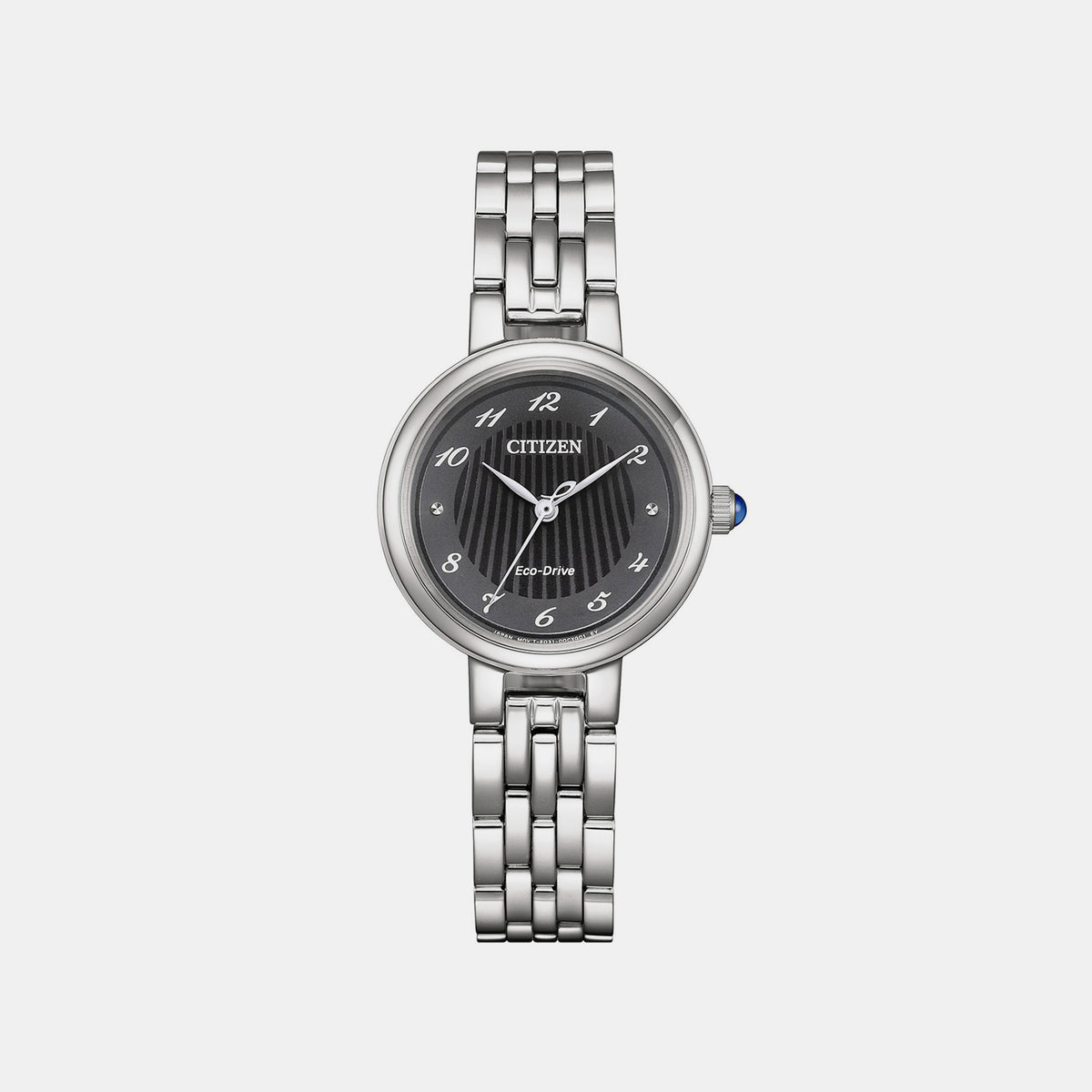 Citizen L Women Quartz Eco-Drive Black Dial Analog Stainless Steel Watch EM0990-81E
