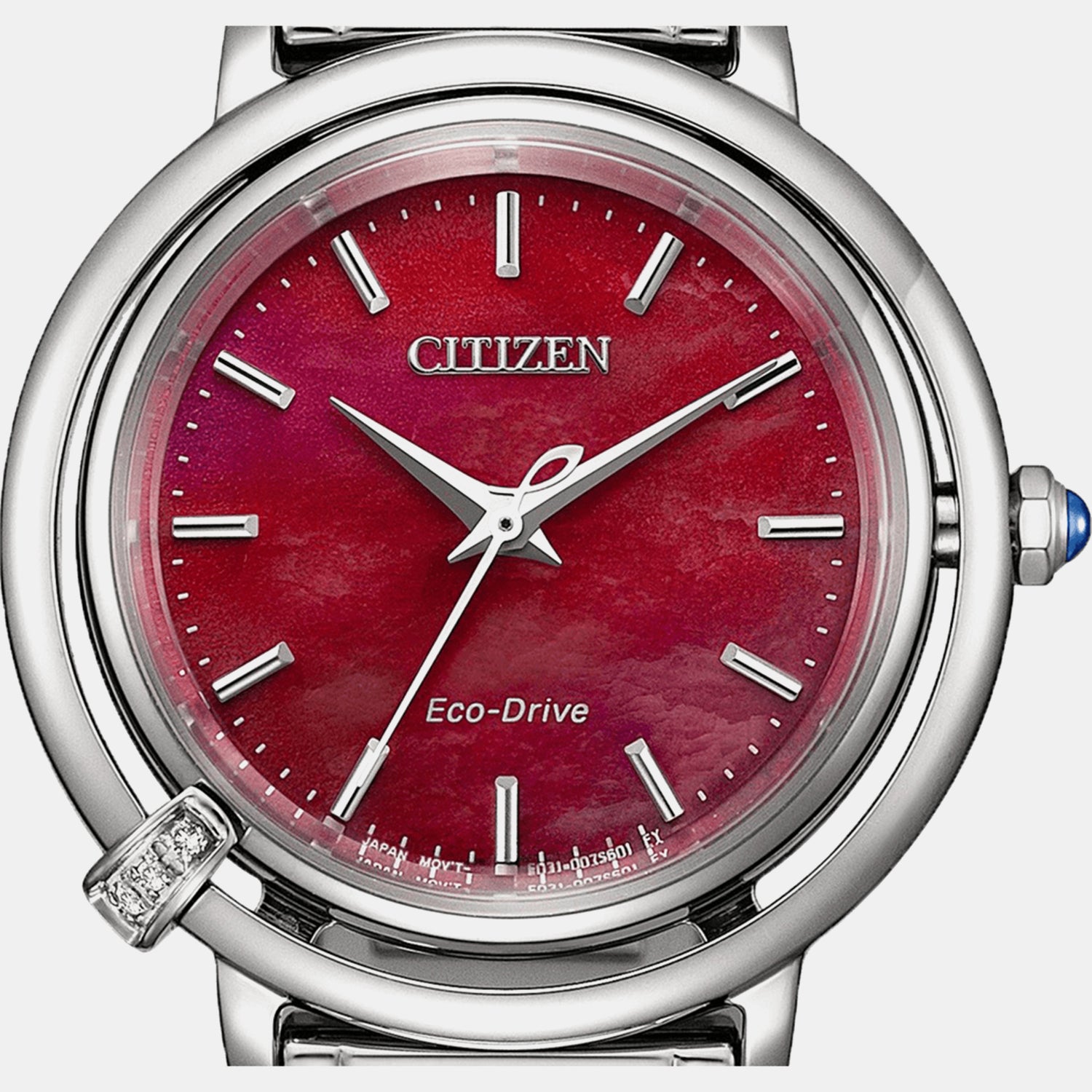 Women Quartz Maroon Dial Analog Stainless Steel Watch EM1090-78X
