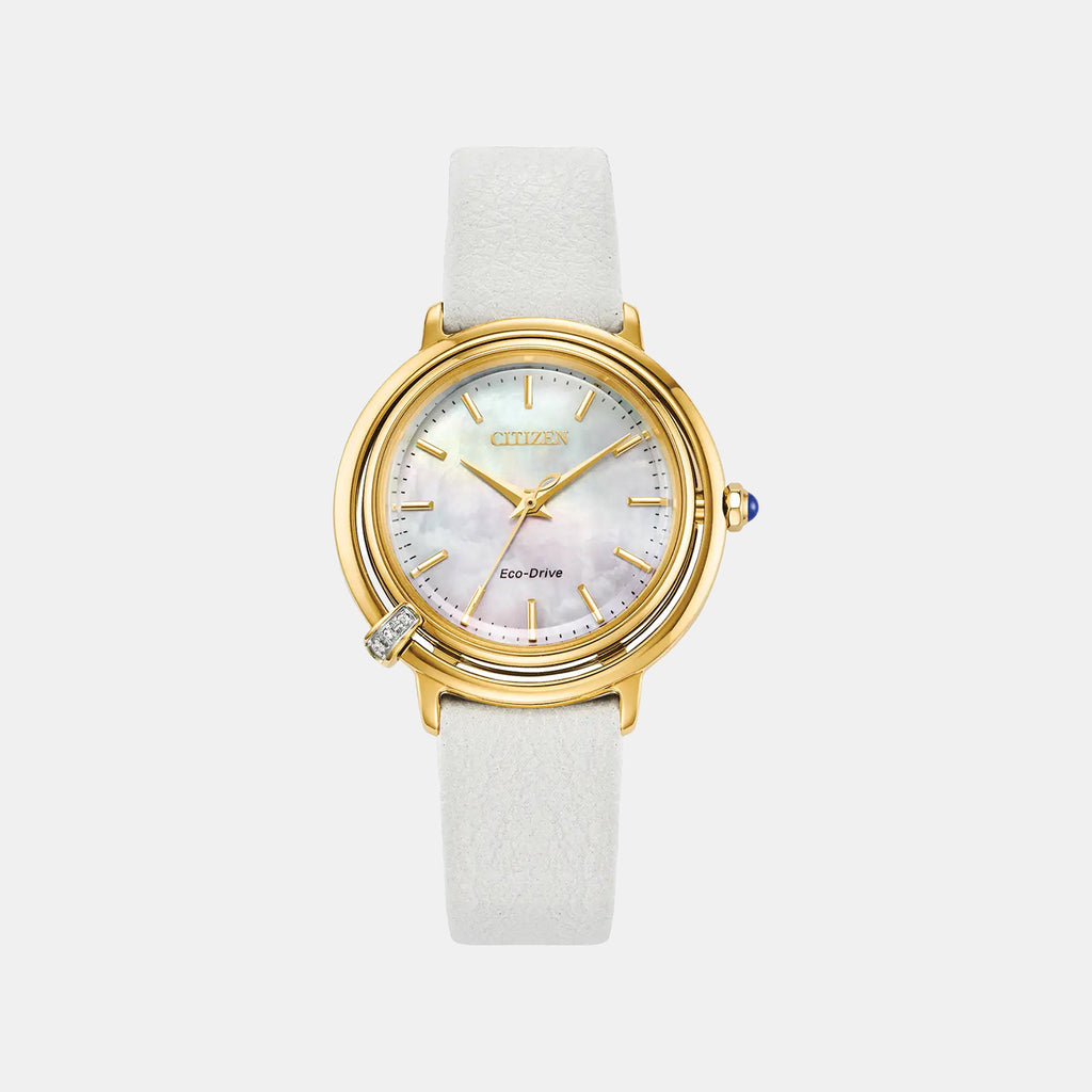 L Arcly Women Quartz Mother Of Pearl Dial Analog Stainless Steel Watch EM1092-64D