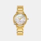 L Arcly Women Quartz Mother Of Pearl Dial Analog Stainless Steel Watch EM1092-64D