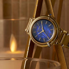 L Arcly Aqua Women Quartz Blue Dial Analog Stainless Steel Watch EM1099-57L