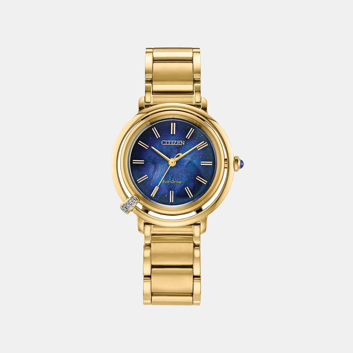 L Arcly Aqua Women Quartz Blue Dial Analog Stainless Steel Watch EM1099-57L
