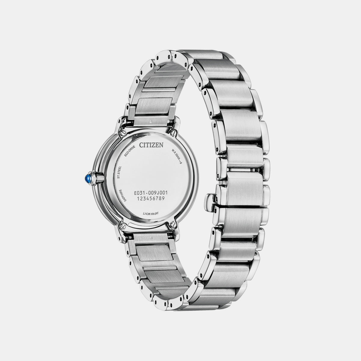 Citizen L Women Quartz Eco-Drive Mother Of Pearl Dial Analog Stainless Steel Watch EM1100-84D