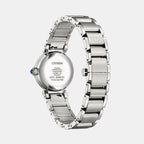 L May Bells Mini Women Eco-Drive Green Dial Analog Stainless Steel Watch EM1130-83X