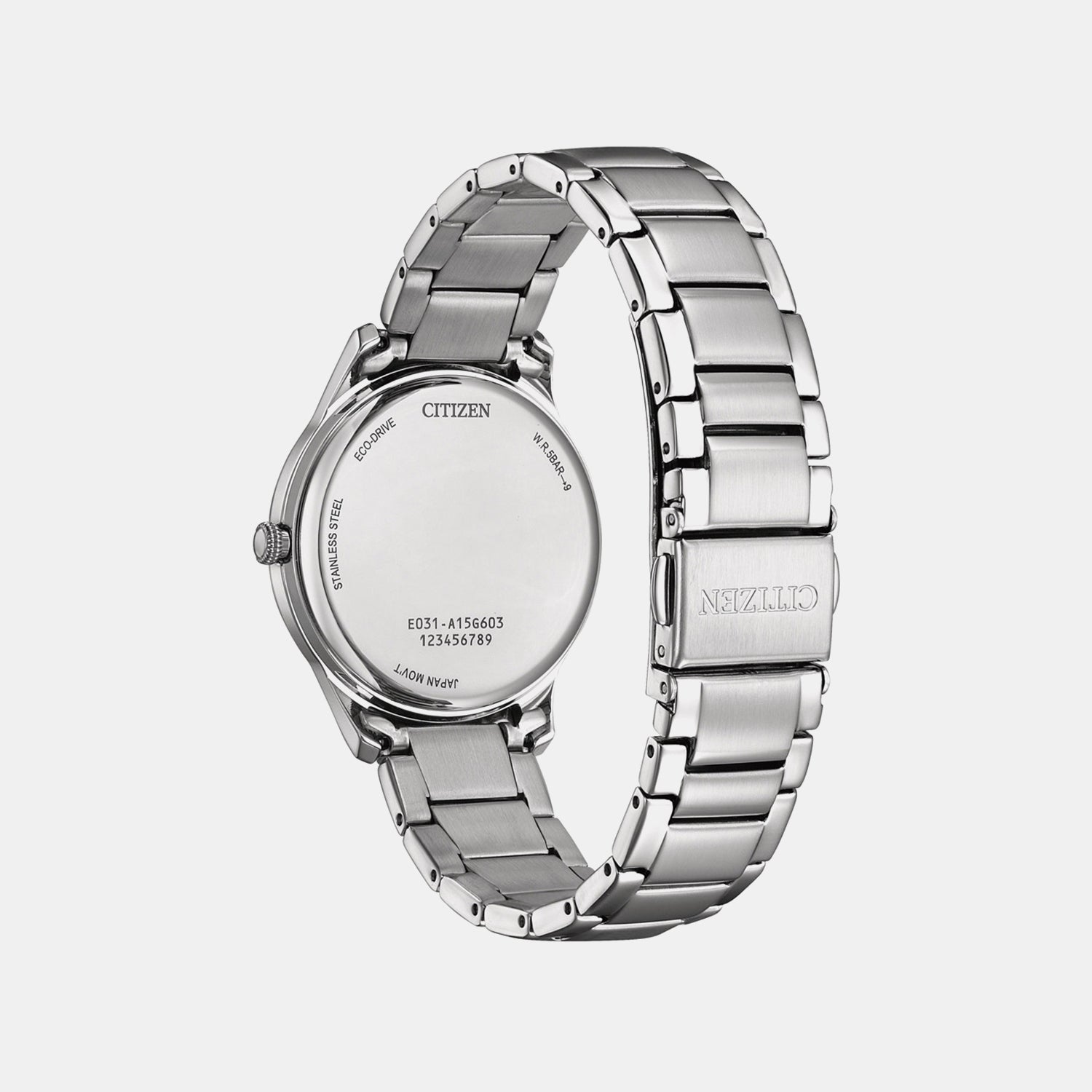 Women Solar Pink Dial Analog Stainless Steel Watch EM1220-58X
