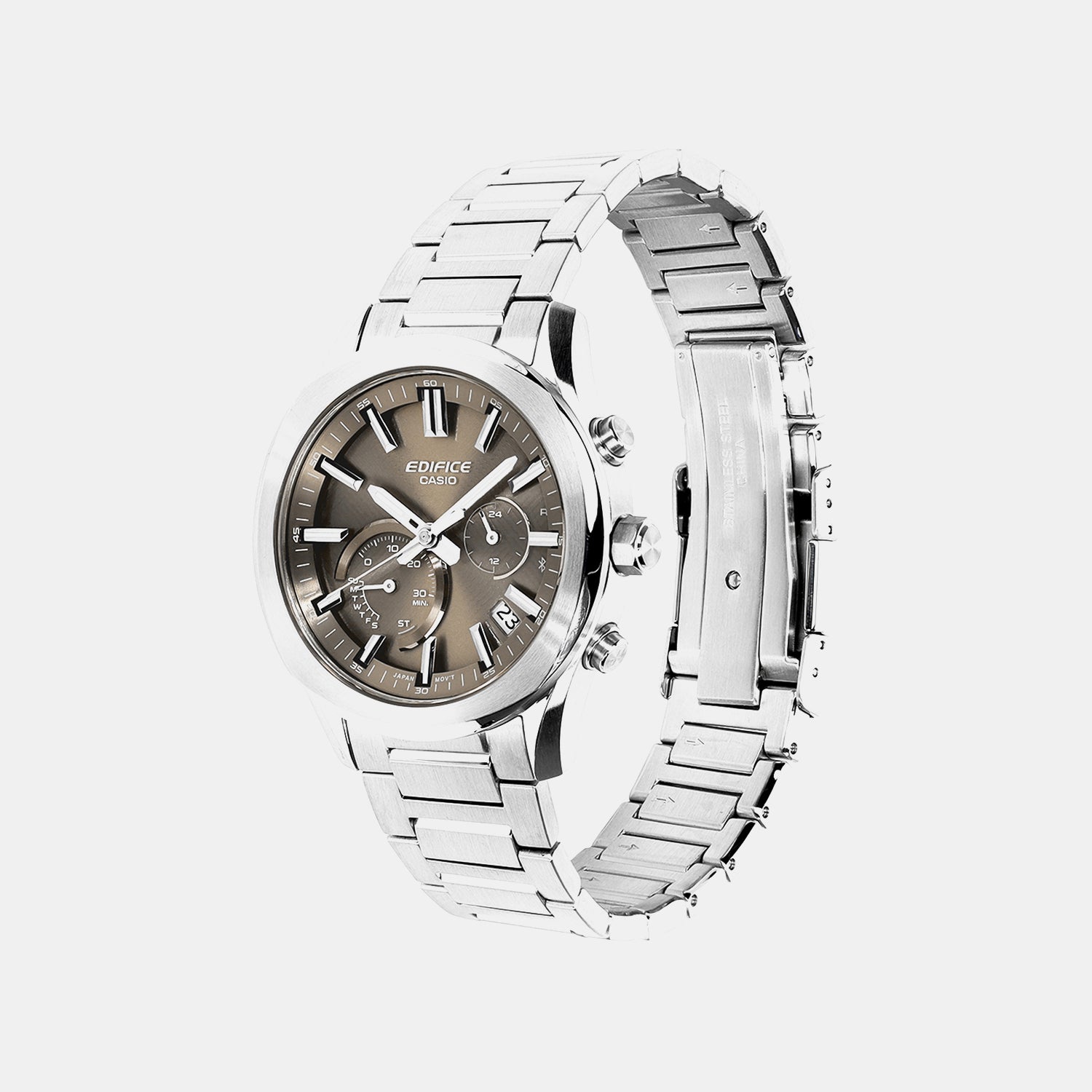 Edifice Men Quartz Brown Dial Chronograph Stainless Steel Watch ED710