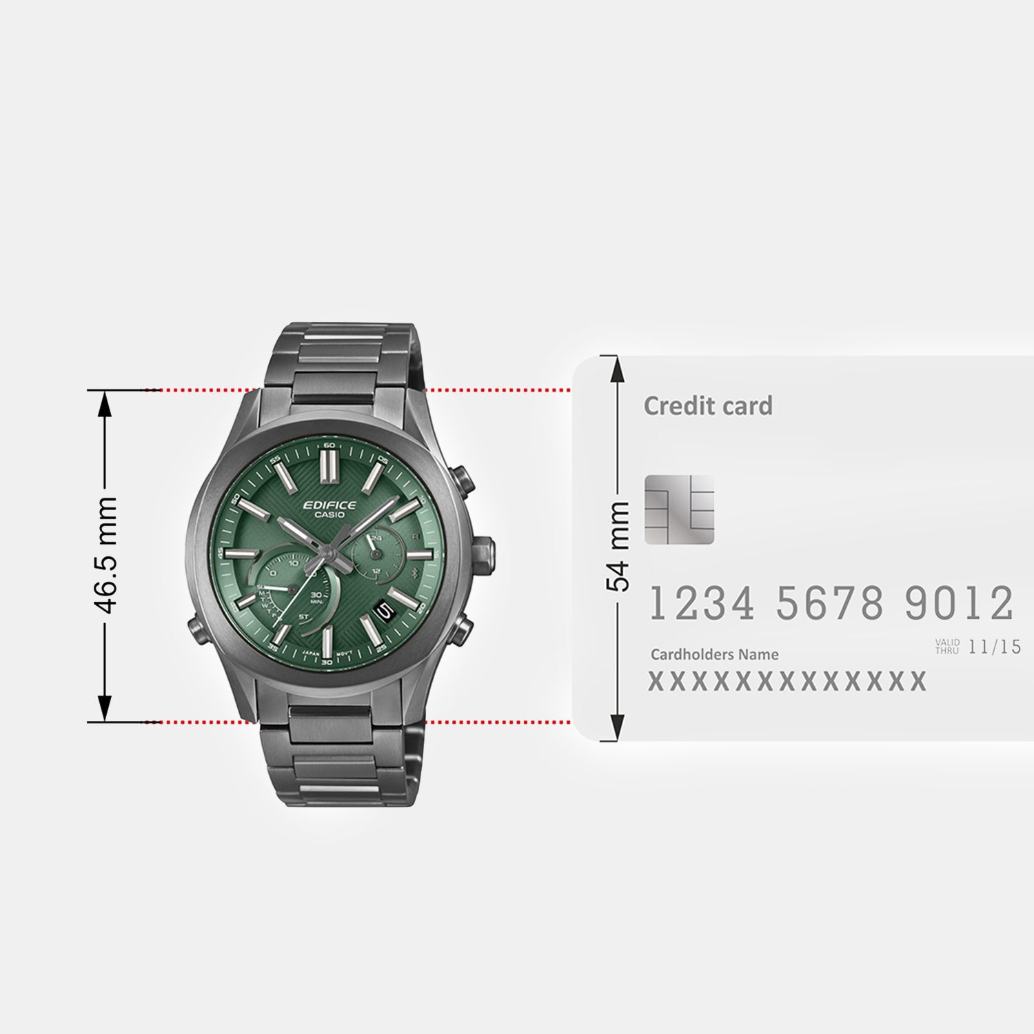 Edifice Men Quartz Green Dial Chronograph Stainless Steel Watch ED711