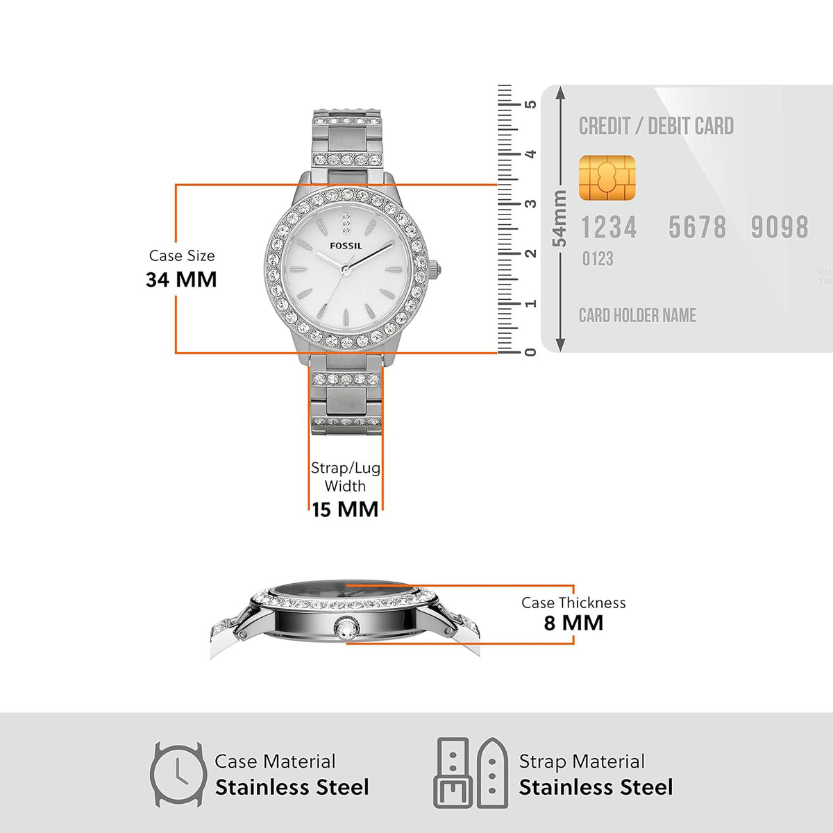 Fossil Stainless Steel Round watch