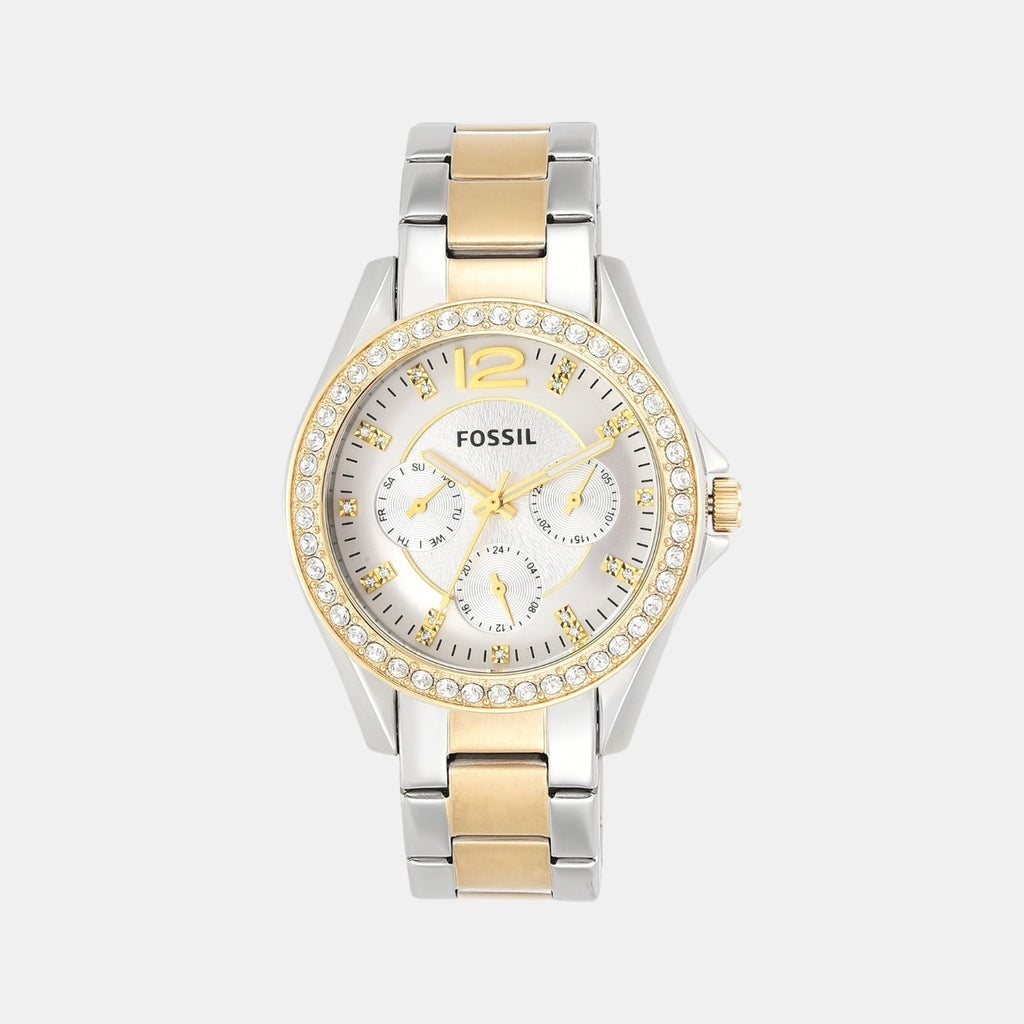 Riley Women Quartz Silver Dial Multi-Function Stainless Steel Watch ES3204