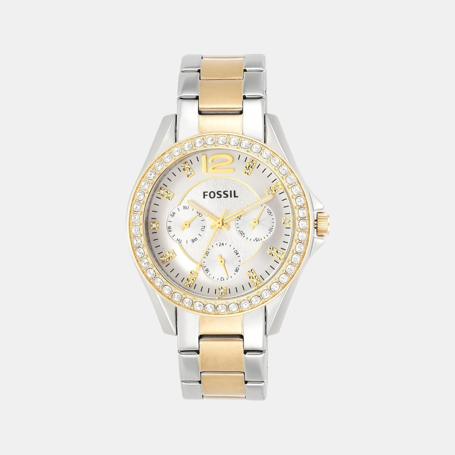 Riley Women Quartz Silver Dial Multi-Function Stainless Steel Watch ES3204