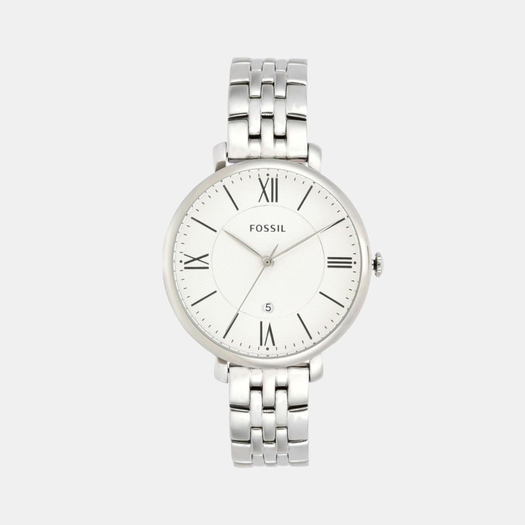 Fossil Jacqueline Women Quartz Silver Dial Analog Stainless Steel Watch ...