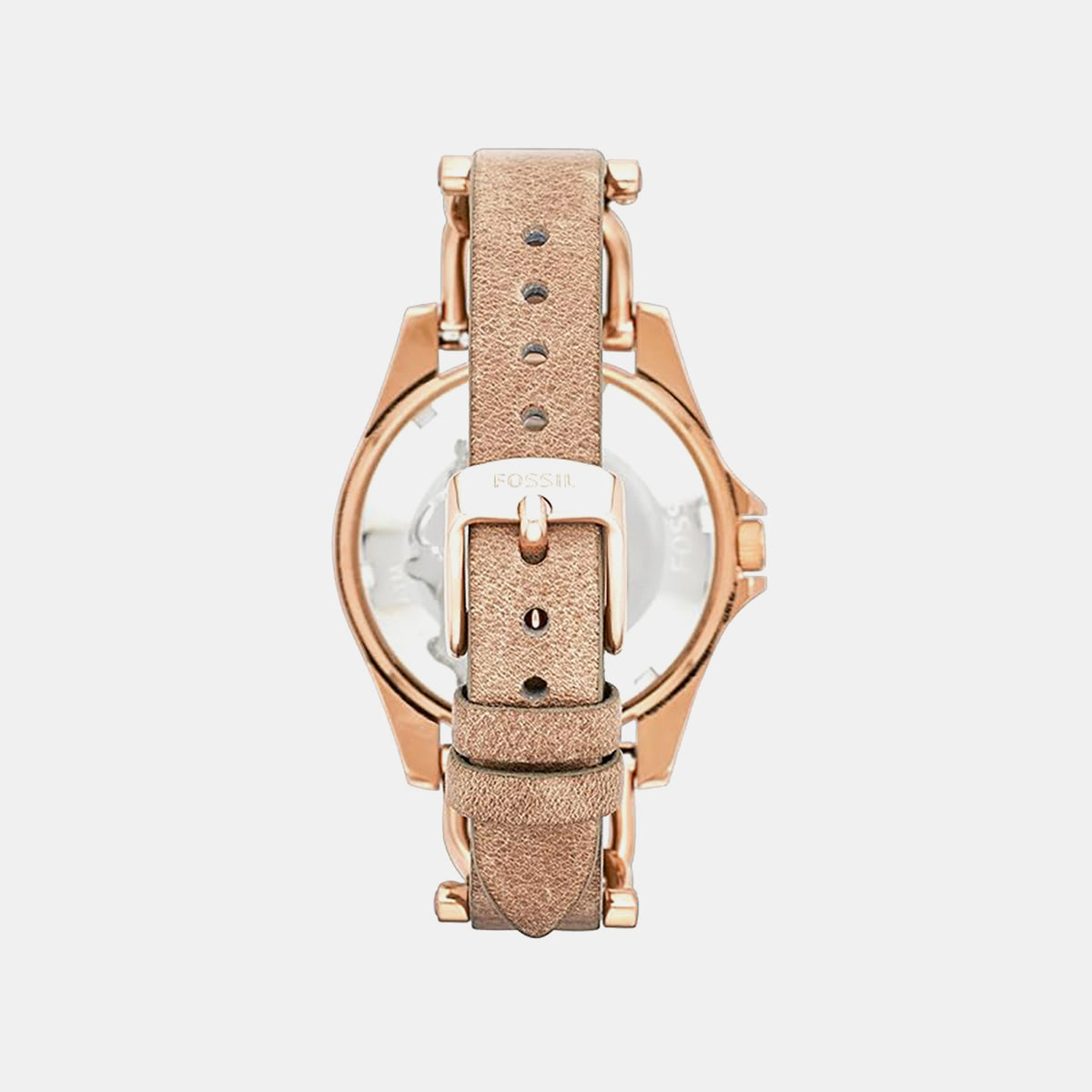 Riley Women Quartz Beige Dial Multi-Function Leather Watch ES3466