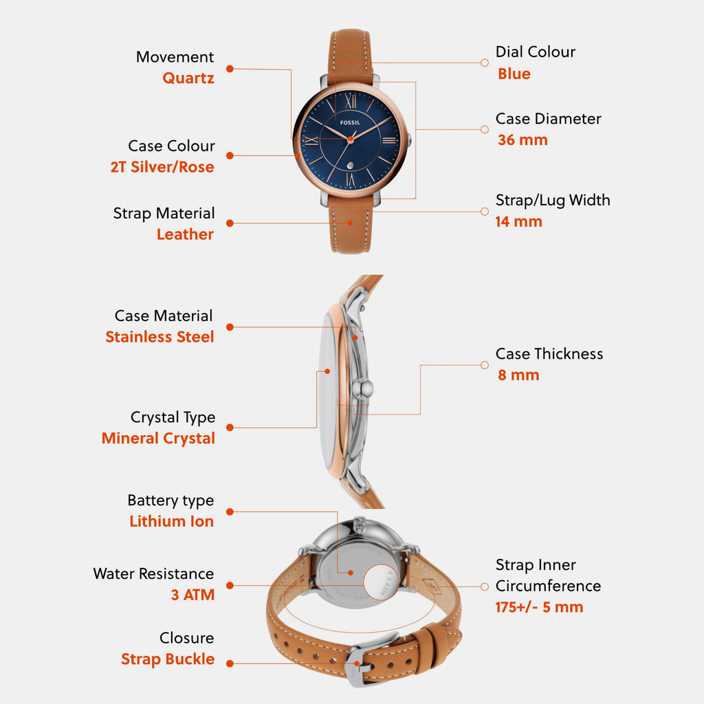 Women Quartz Blue Dial Analog Leather Watch ES4274I