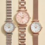 Carlie Women Quartz Mother Of Pearl Dial Analog Mesh Watch ES4433